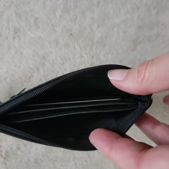 Vintage Cherokee Black Leather Wristlet/Coin Purse w Id Pouch - Picture 5 of 13